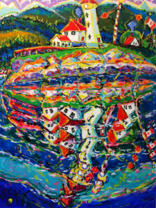 Brian Scott Fine Arts Candian Oil Painter-Lighthouse Colours 30 x 40