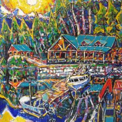Brian Scott Fine Arts Canadian Oil Painter-Mountain Lodge 30 x 40 inches