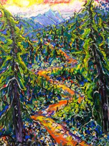 Brian Scott Fine Arts Candian Oil Painter-Forest Trail 30 x 40 inches