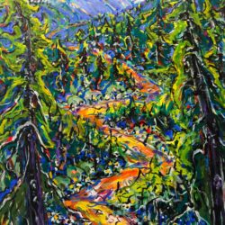 Brian Scott Fine Arts Candian Oil Painter-Forest Trail 30 x 40 inches