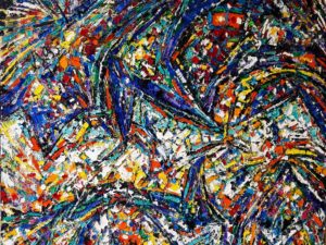 Brian Scott Fine Arts Candian Oil Painter-Wave Front Colours 48 x 60 inches