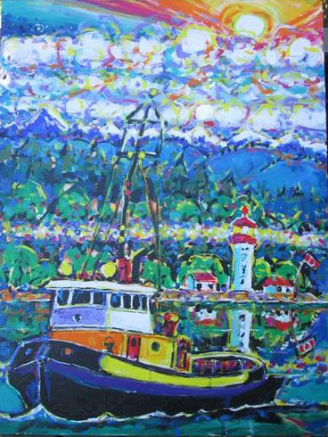 Brain Scott Fine Arts Canadian Oil Painter-Cape Mudge Lighthouse 30 x 40
