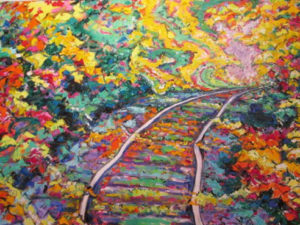 Brain Scott Fine Arts Canadian Oil Painter-E and N RR Fall Colours 36 x 48