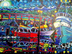Brain Scott Fine Arts Canadian Oil Painter-Government Dock 24 x 48