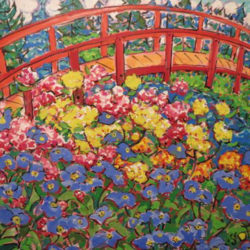 Brain Scott Fine Arts Canadian Oil Painter-Japanese Garden-Butchart Gardens 36 x 36
