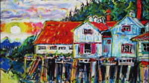 Brain Scott Fine Arts Canadian Oil Painter-Salmon Cannery 2 24 x 36