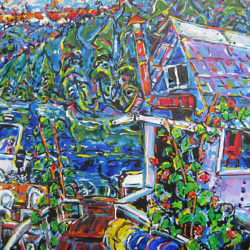Brain Scott Fine Arts Canadian Oil Painter-West Coast Tail-Nitnat Narrows 24 x 48