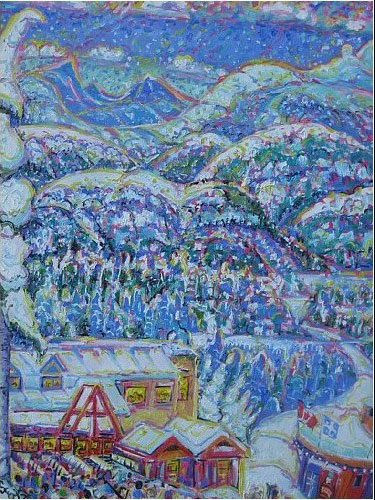 Brain Scott Fine Arts Canadian Oil Painter-Bradley Centre-View to Mount Albert Edward 36 x 48