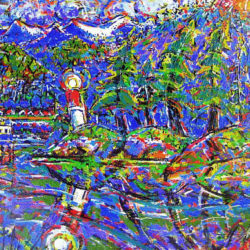 Brain Scott Fine Arts Canadian Oil Painter-Eagles at the Yacultas 30 x 40