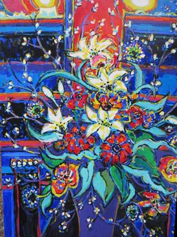 Brain Scott Fine Arts Canadian Oil Painter-Flowers Black Fin 36 x 48
