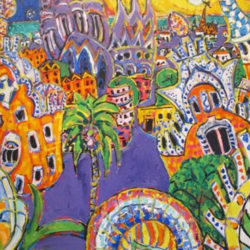 Brain Scott Fine Arts Canadian Oil Painter-Gaudi Perspective-Barcelona 30 x 40