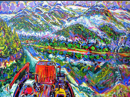 Brain Scott Fine Arts Canadian Oil Painter-Hamathiko Glacier 30 x 40