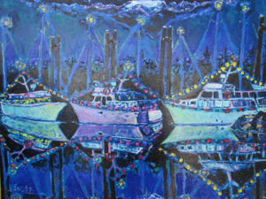 Brain Scott Fine Arts Canadian Oil Painter-Harbour Colours-Christmas-Comox BC 24 x 30