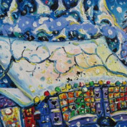 Brain Scott Fine Arts Canadian Oil Painter-Isolation House-Christmas 24 x 36
