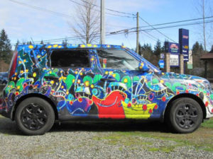 Brain Scott Fine Arts Canadian Oil Painter-Kia Soul was painted by Brian Scott used in Canada Day Parade and BC parade and Empire Days