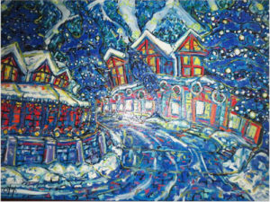 Brain Scott Fine Arts Canadian Oil Painter-Nancy Green Chalet-Whistler 30 x 40