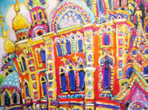 Brain Scott Fine Arts Canadian Oil Painter-St. Petersburg-Church of Spilled Blood 36 x 36