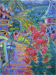 Brain Scott Fine Arts Canadian Oil Painter-Whistler Village-Fall Perspective 48 x 60
